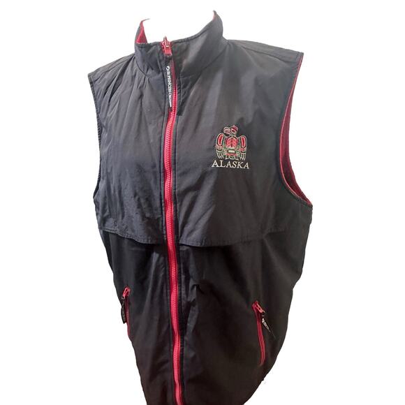 Princess Cruises Alaska Reversible Fleece Vest Red Black Embroidered Logo OS - Picture 6 of 7